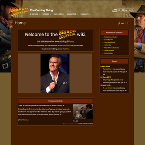 Screenshot of Brisco County Jr. Wiki website